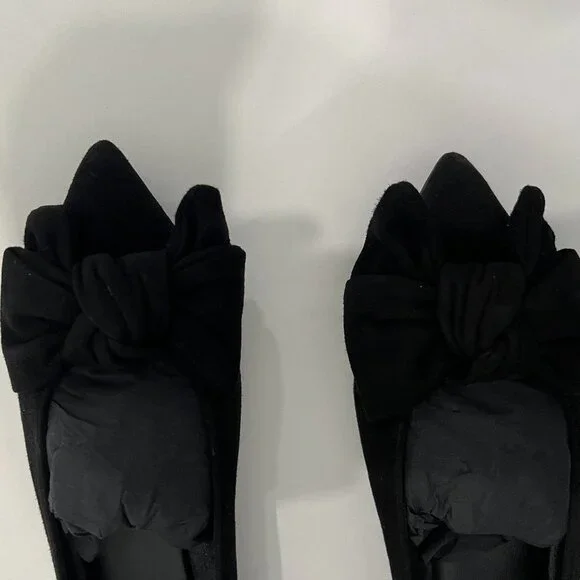 NWOT M.Gemi Pointed Toe Flats with Bow - Black Suede - Size 39 - Picture 11 of 11